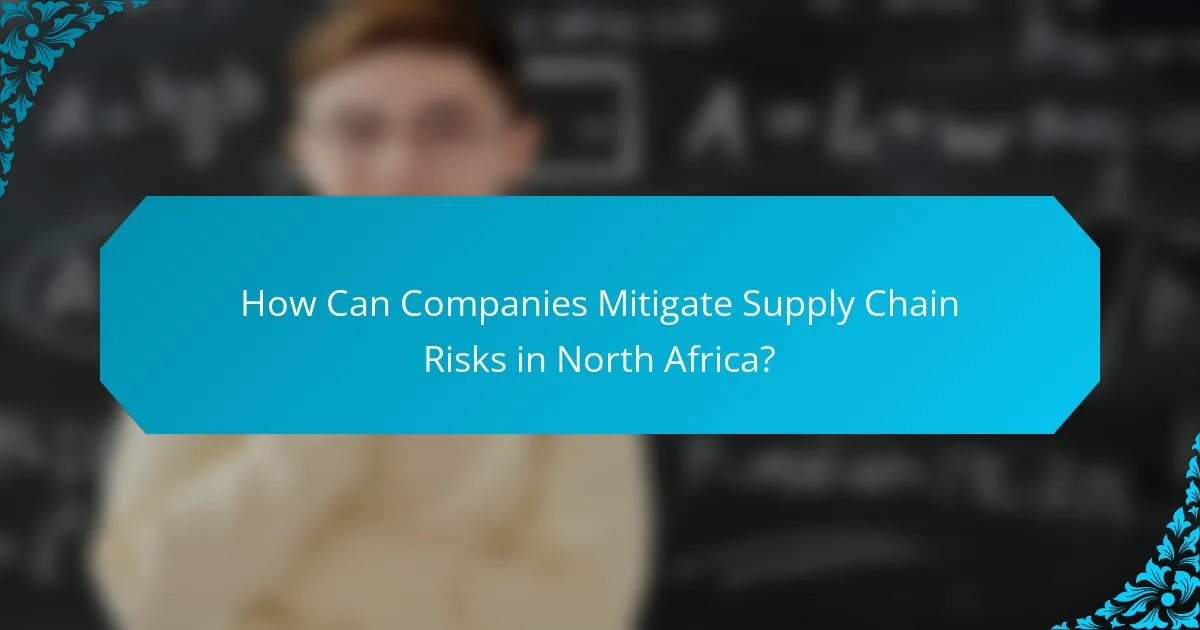 How Can Companies Mitigate Supply Chain Risks in North Africa?